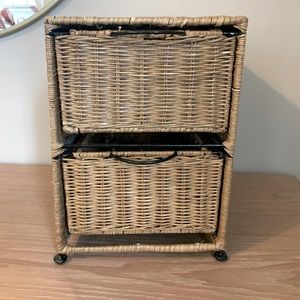 Wicker Small 2 drawer Storage